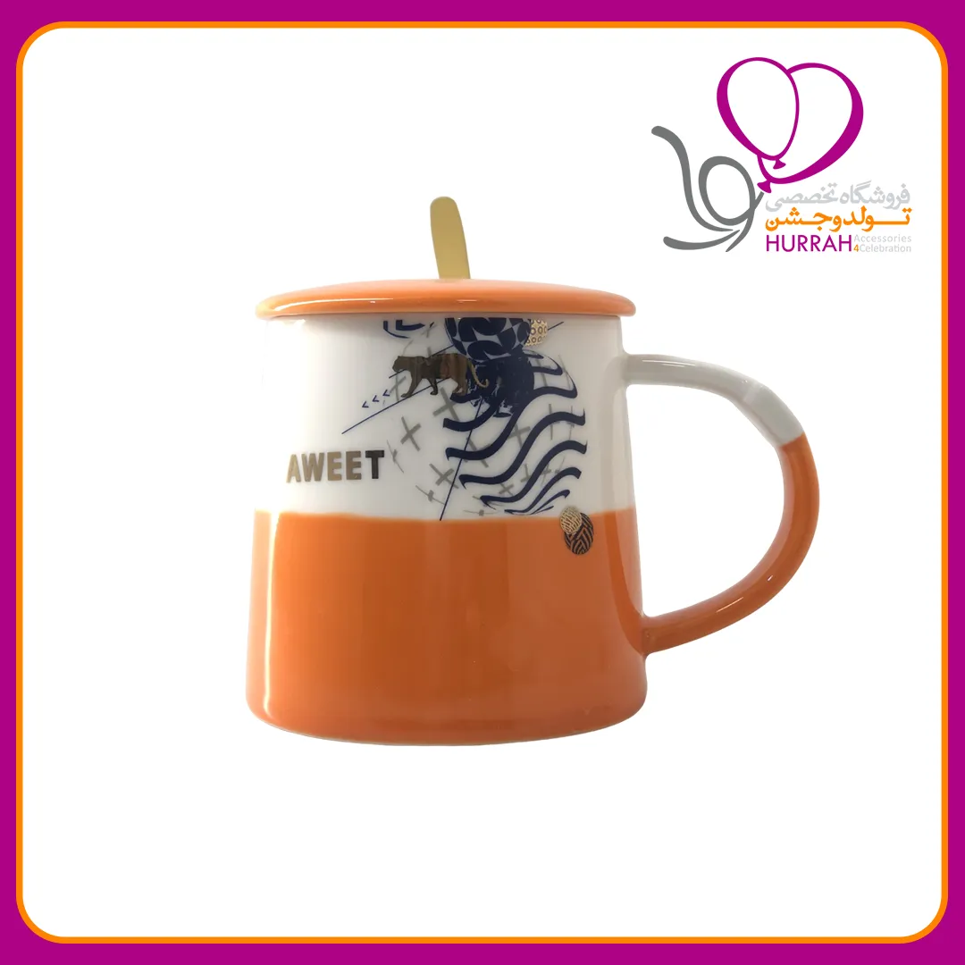 134_2_11zon.webp ماگ سرامیکی درب دار همراه با قاشق فلزی - تصویر 1