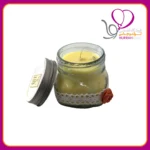 شمع قوطی شیشه ای درب دار